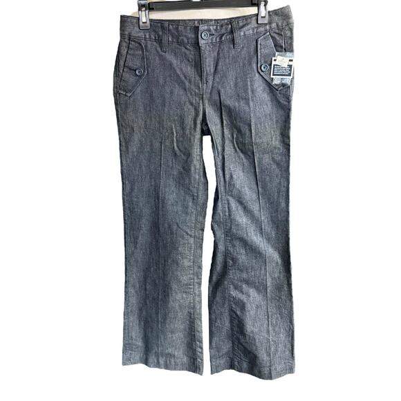 Vtg Y2K Gap Jeans Women's V2130 Wide Leg Dark Stretch Sz 8 Midrise New With Tags - Picture 1 of 10